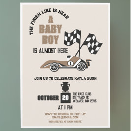 Race Car Sporty Boy Babydusche Einladung