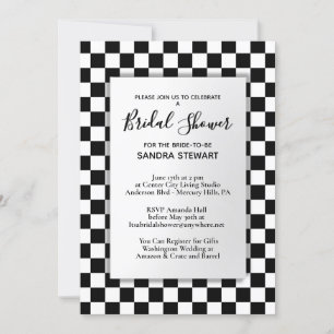 Race Car Thème Douche nuptiale Invitation