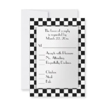 Race Car Thème RSVP avec Menu Choix