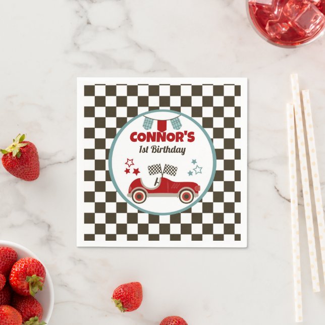 Race Car Themed Party Serviette (Beispiel)