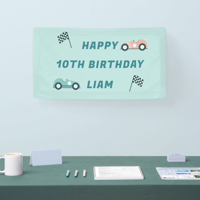 Race Car ThemenBirthday Party Banner (Messe)