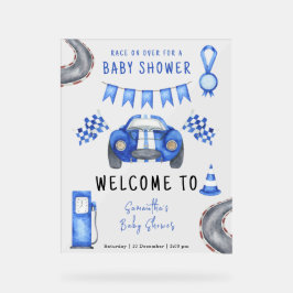 Race Car Welcome Baby Dusche Acrylschild