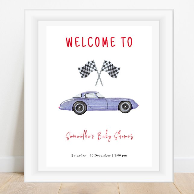 Race Car Welcome Baby Dusche Poster (Von Creator hochgeladen)
