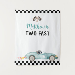 Race Car Zwei schnelles Geburtstagsgeschenk Wandteppich