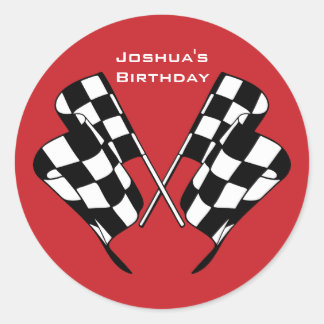 Race Cars Checker Flag Umschlag Aufkleber Sticker