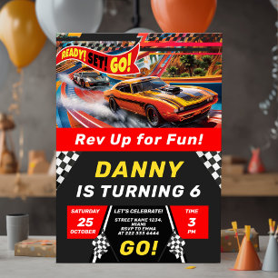 Race Cars Einladung zum Geburtstag