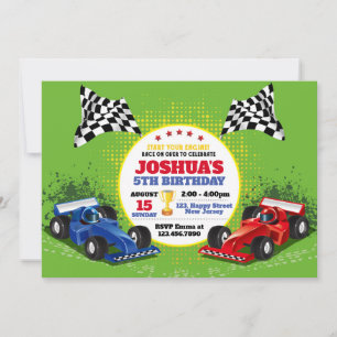 Race Cars Einladung zum Geburtstag