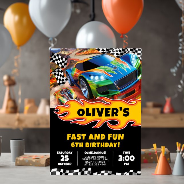 Race Cars Geburtstag und Farbe Einladung (Von Creator hochgeladen)