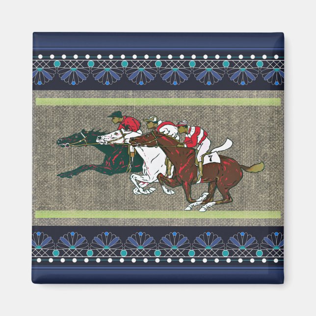 Race Chevaux Frigo Magnet (Devant)