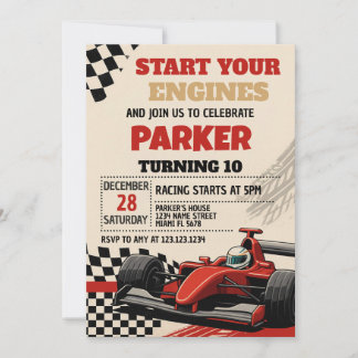 Race Day Birthday Einladung