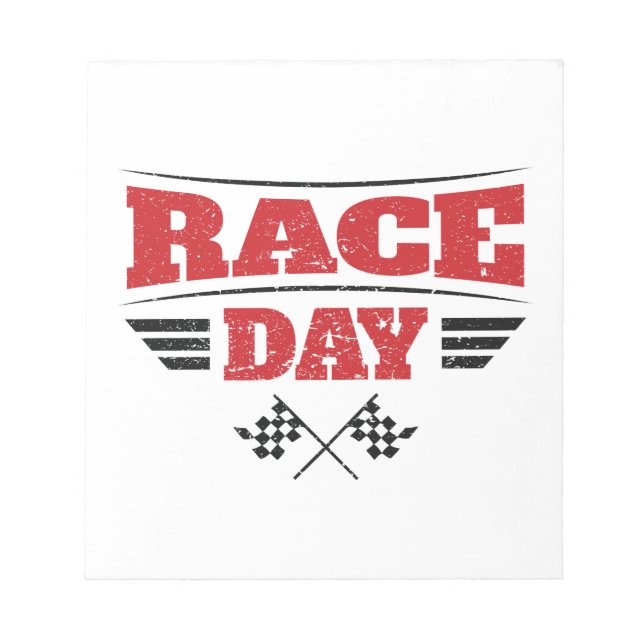 Race Day Checkered Flag Car Racing Medium Notizblock (Vorderseite)