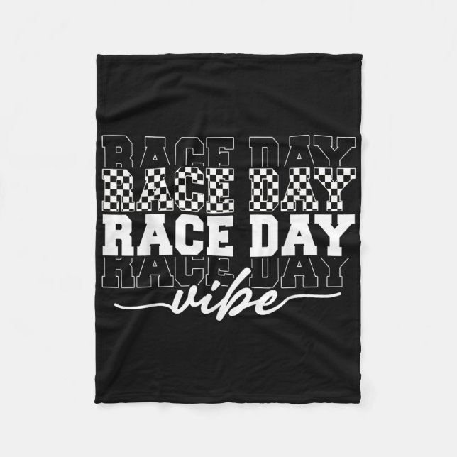 Race Day Vibes Checkered Coquette Bow Car Racing m Fleecedecke (Vorderseite)