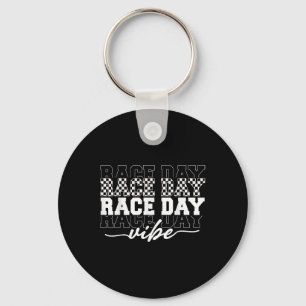 Race Day Vibes Checkered Coquette Bow Car Racing m Schlüsselanhänger