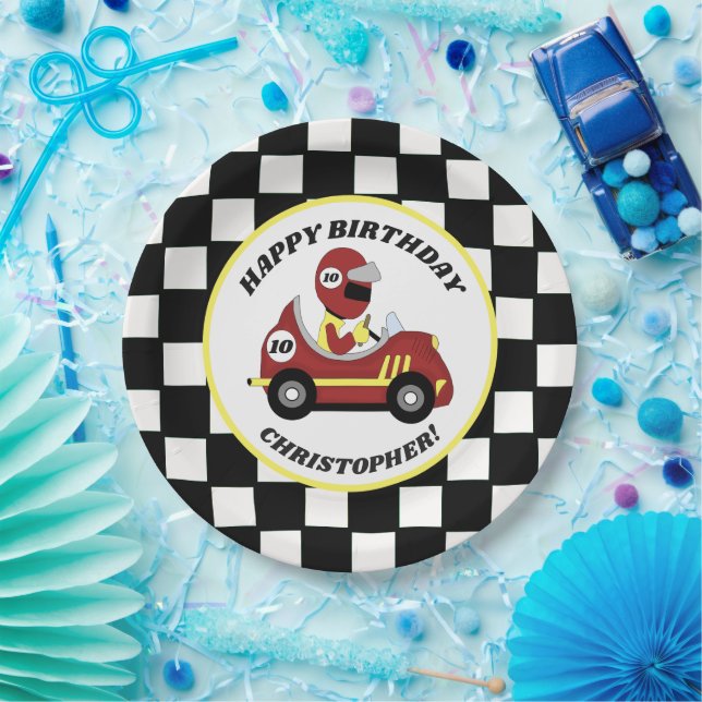 Race Fans Birthday Party Pappteller (Party)