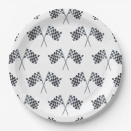 Race Flag Babydusche Napkin Pappteller
