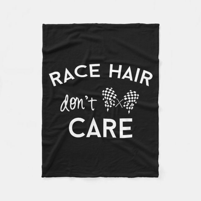 Race Hair Don't Care, Funny Girls Racing  Fleecedecke (Vorderseite)