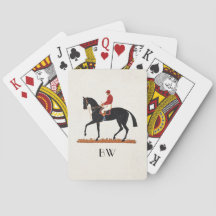 Race Horse Derby Jockey Monogram Vintage Style