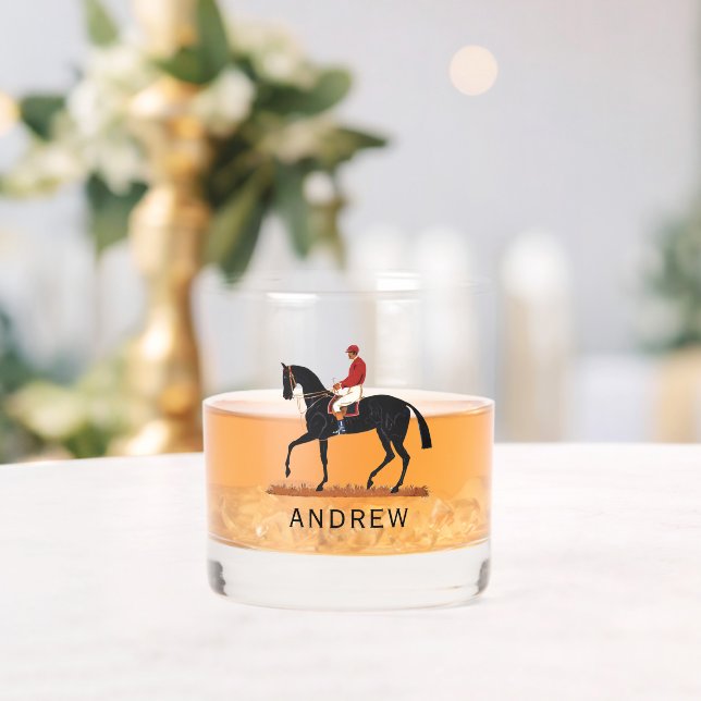 Race Horse Derby Jockey Vintag Style Whiskyglas (Insitu (Hochzeit))