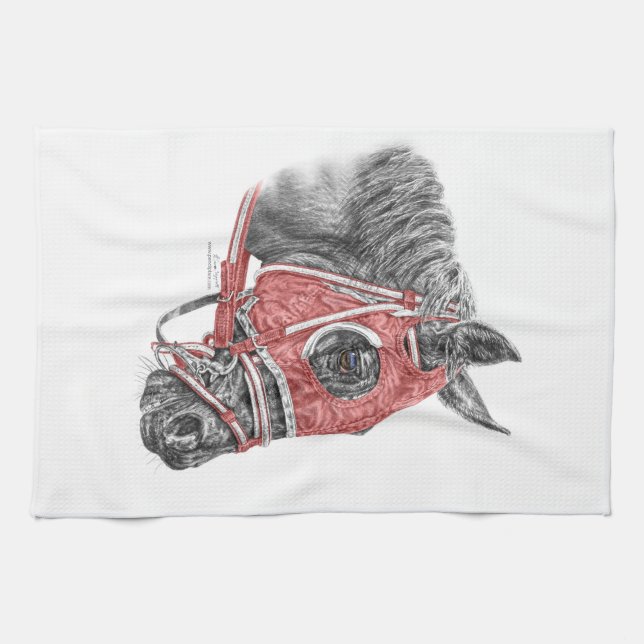 Race Horse Portrait Silks Küchentuch (Horizontal)