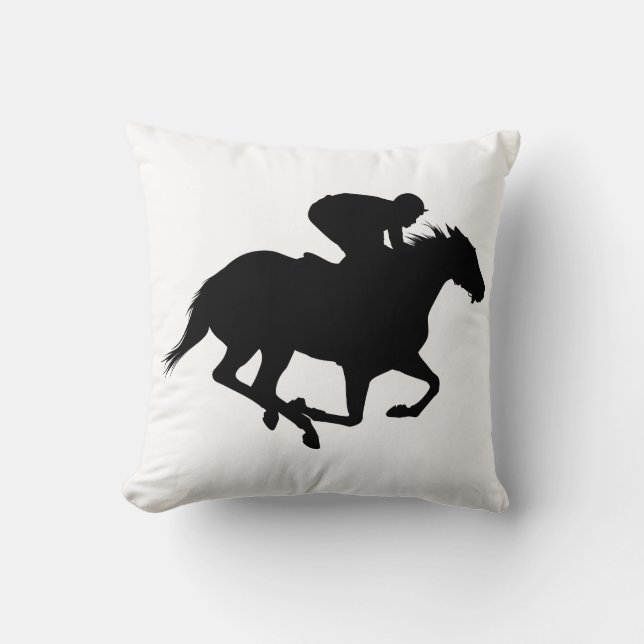 Race Horse Silhouette Kissen (Vorderseite)