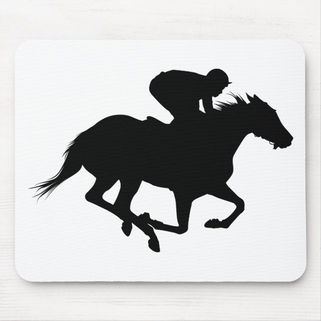 Race Horse Silhouette Mousepad (Vorne)