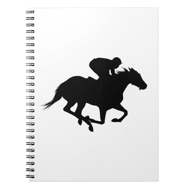 Race Horse Silhouette Notizblock (Vorderseite)