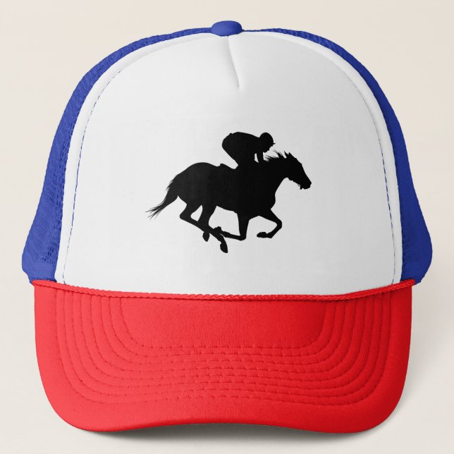 Race Horse Silhouette Truckerkappe (Vorderseite)
