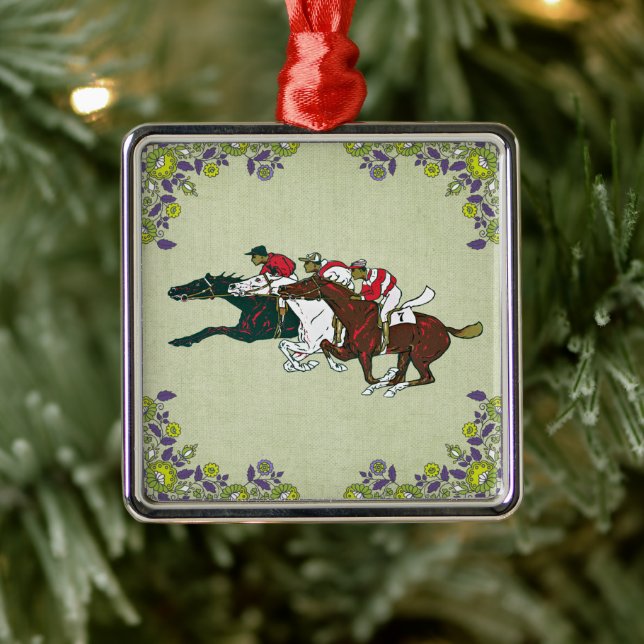 Race Horses Ornament Aus Metall (Baum)
