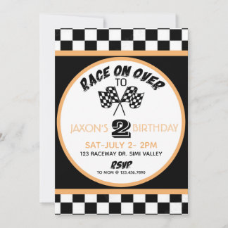 Race on over, Racing Birthday Einladung, Racing Einladung
