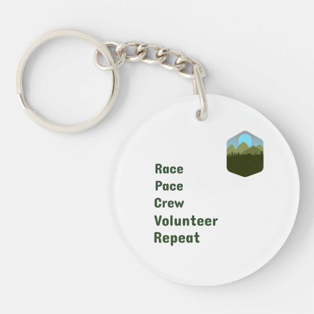Race Pace Crew Volunteer Repeat Schlüsselanhänger (Vorderseite)