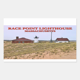 Race Point Lighthouse, Cape Cod, Massachusetts Rechteckiger Aufkleber