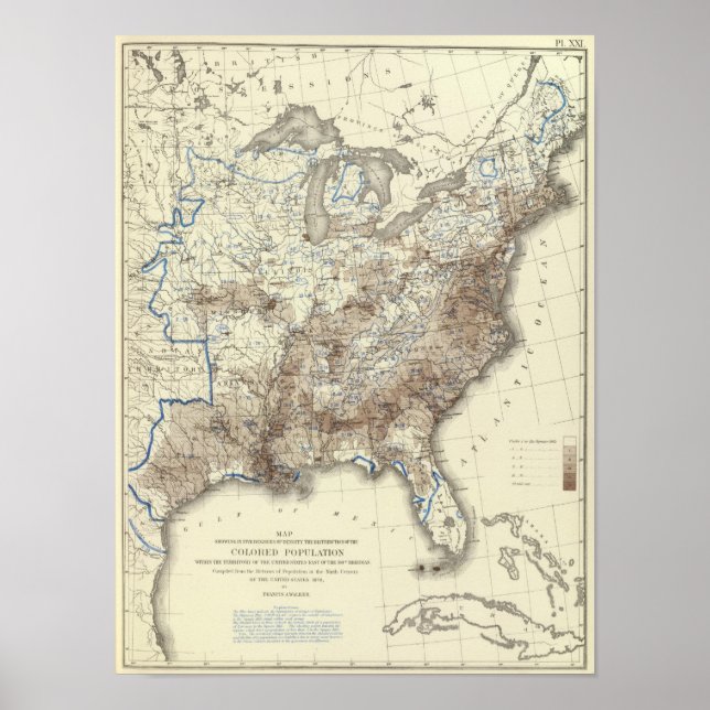 Race Population Density 1870 Poster (Vorne)