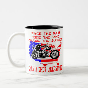 Race Ride Chase Nur ein Biker versteht # Zweifarbige Tasse