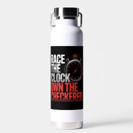 Race The Clock Own The Checkered Stopwatch Trinkflasche