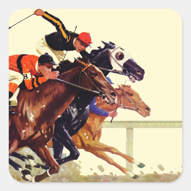 Race Thoroughbred Quadratischer Aufkleber (Vorderseite)