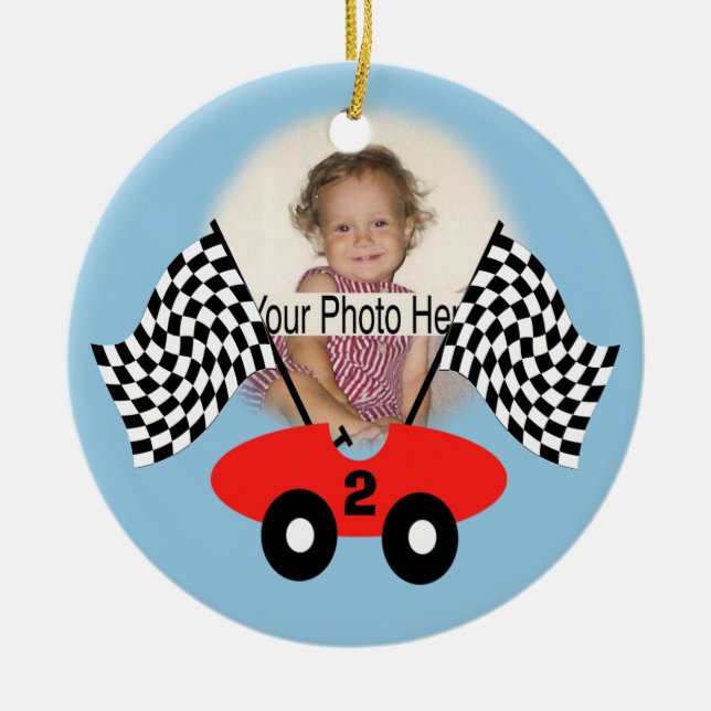 Race Time Foto Decoration Keramikornament (Vorne)