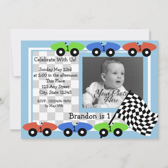 Race Time/Foto Einladung (Vorderseite)