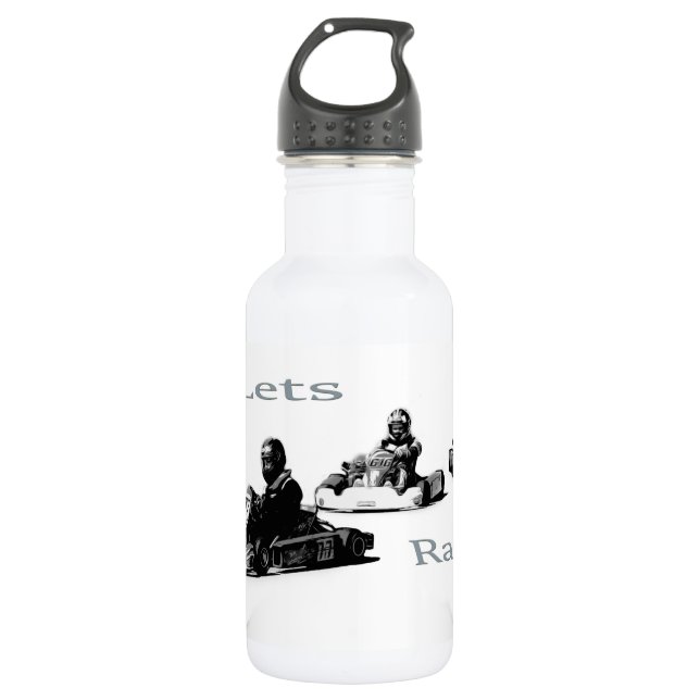 Race to Finish - Go Cart Racers Water Flasche Edelstahlflasche (Vorderseite)