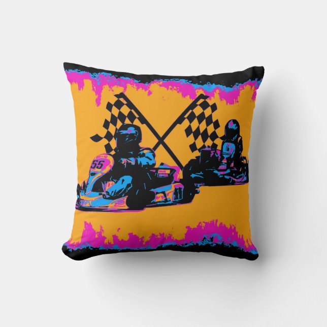 Race to Finish - Go Kart Racers Kissen (Vorderseite)