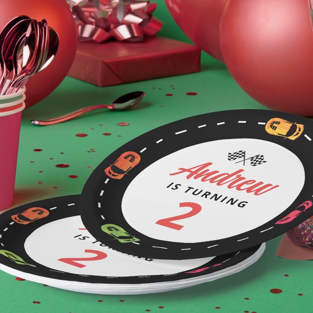 Race Track Cars Boys 2. Geburtstag Pappteller (Von Creator hochgeladen)