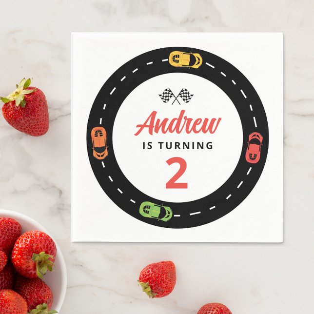 Race Track Cars Boys 2. Geburtstag Serviette (Von Creator hochgeladen)