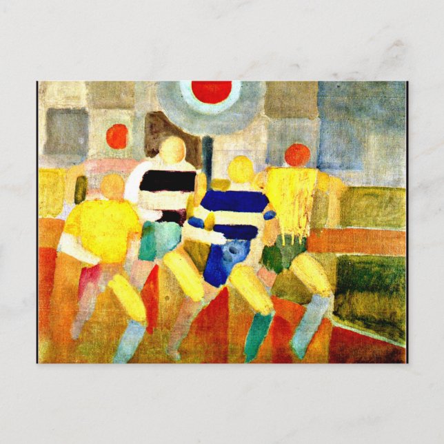 Race Walkers, buntes kubistisches Kunstwerk Postkarte (Vorderseite)