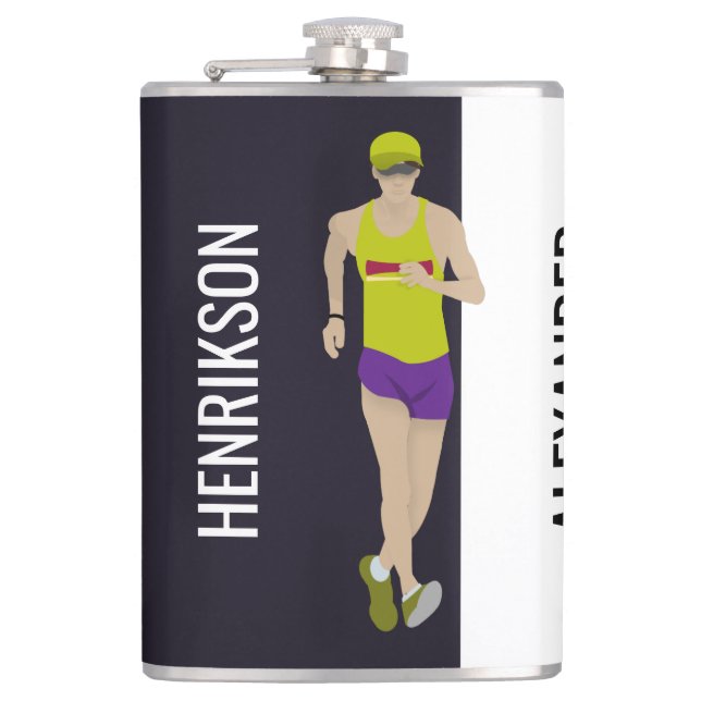 Race Walking Flachmann (Vorderseite)