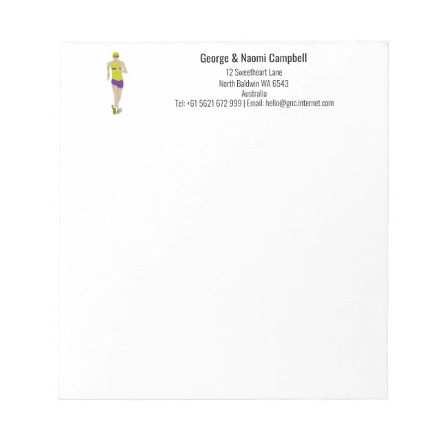 Race Walking Notizblock (Vorderseite)