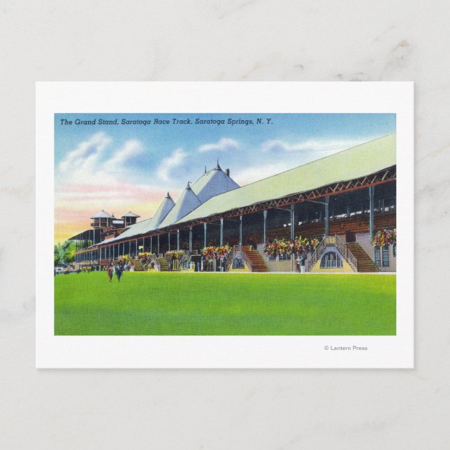 Racegruns Ansicht des Grand Stand auf der Strecke Postkarte (Vorderseite)