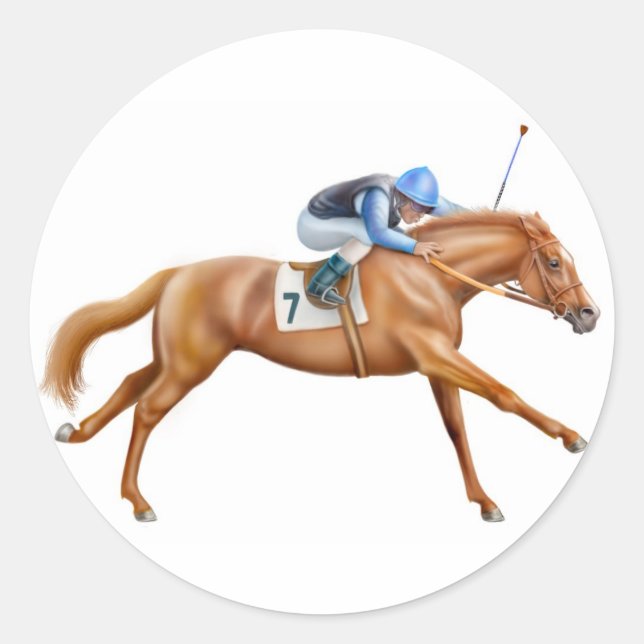 Racehorse-Aufkleber Runder Aufkleber (Vorderseite)
