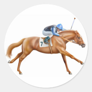 Racehorse-Aufkleber Runder Aufkleber