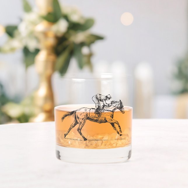 Racehorse Moderner Reitsport-Individuelle Name Whiskyglas (Insitu (Hochzeit))