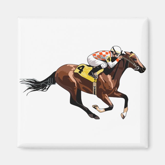 Racehorse und Jockey Magnet (Vorne)