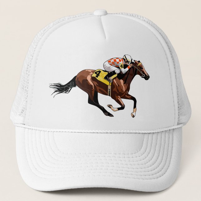 Racehorse und Jockey Truckerkappe (Vorderseite)